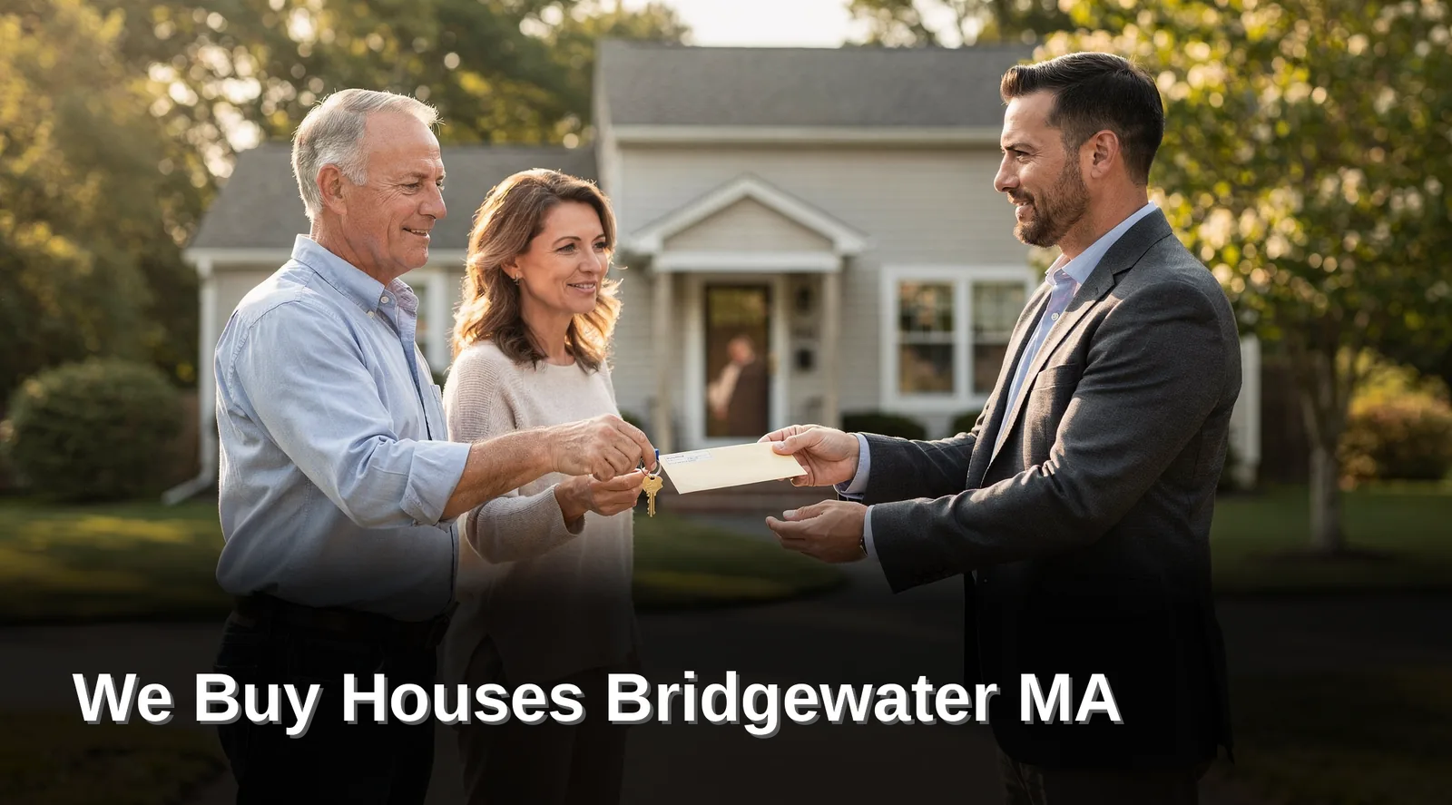Bridgewater MA homeowner reviewing a cash offer on a house sold as-is