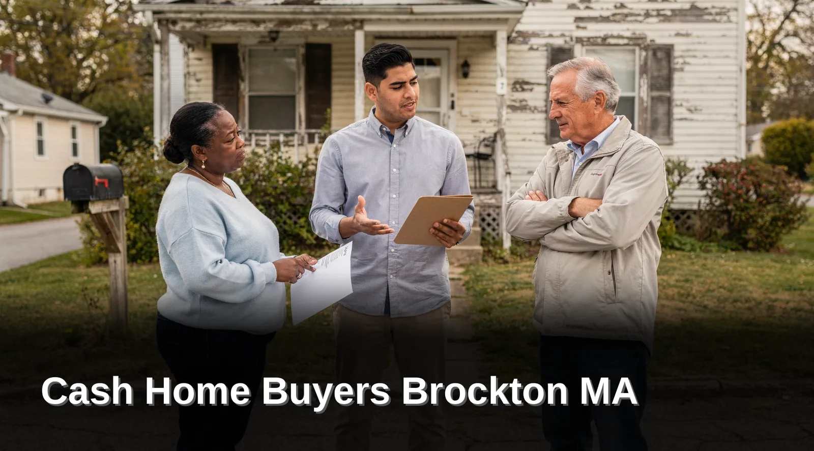 Homeowner in Brockton MA reviewing a 24-hour cash offer