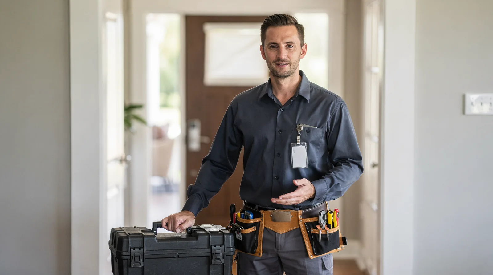 A licensed technician arrives with formal training and the credentials required to work safely