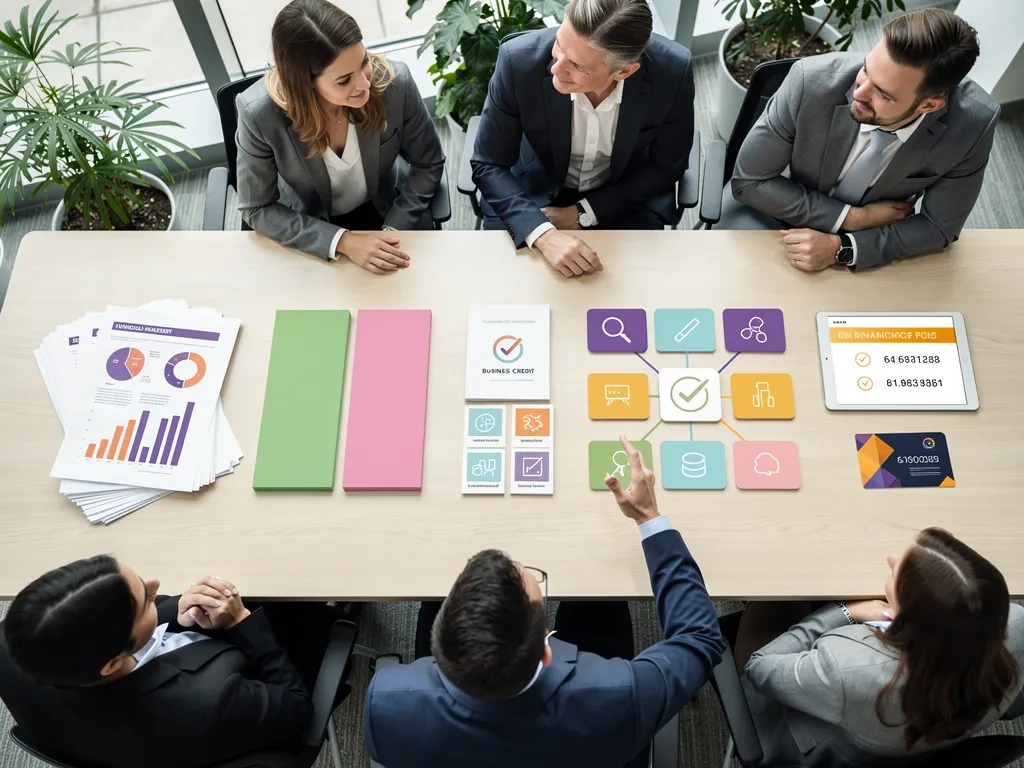 Business owner and advisor reviewing an EIN-based credit profile checklist