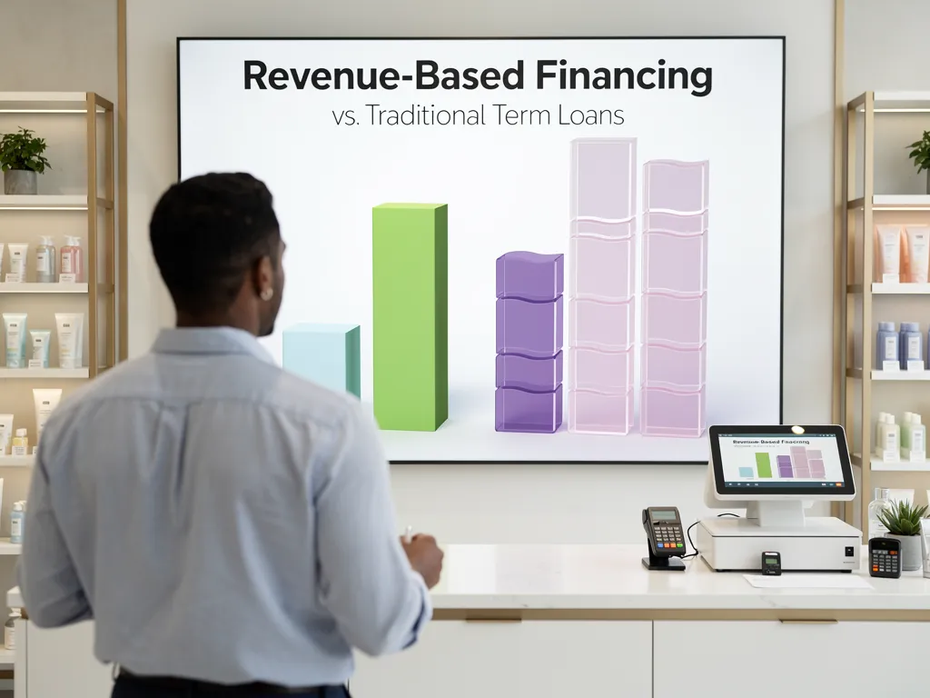 Side-by-side comparison of variable revenue-based payments and fixed loan payments