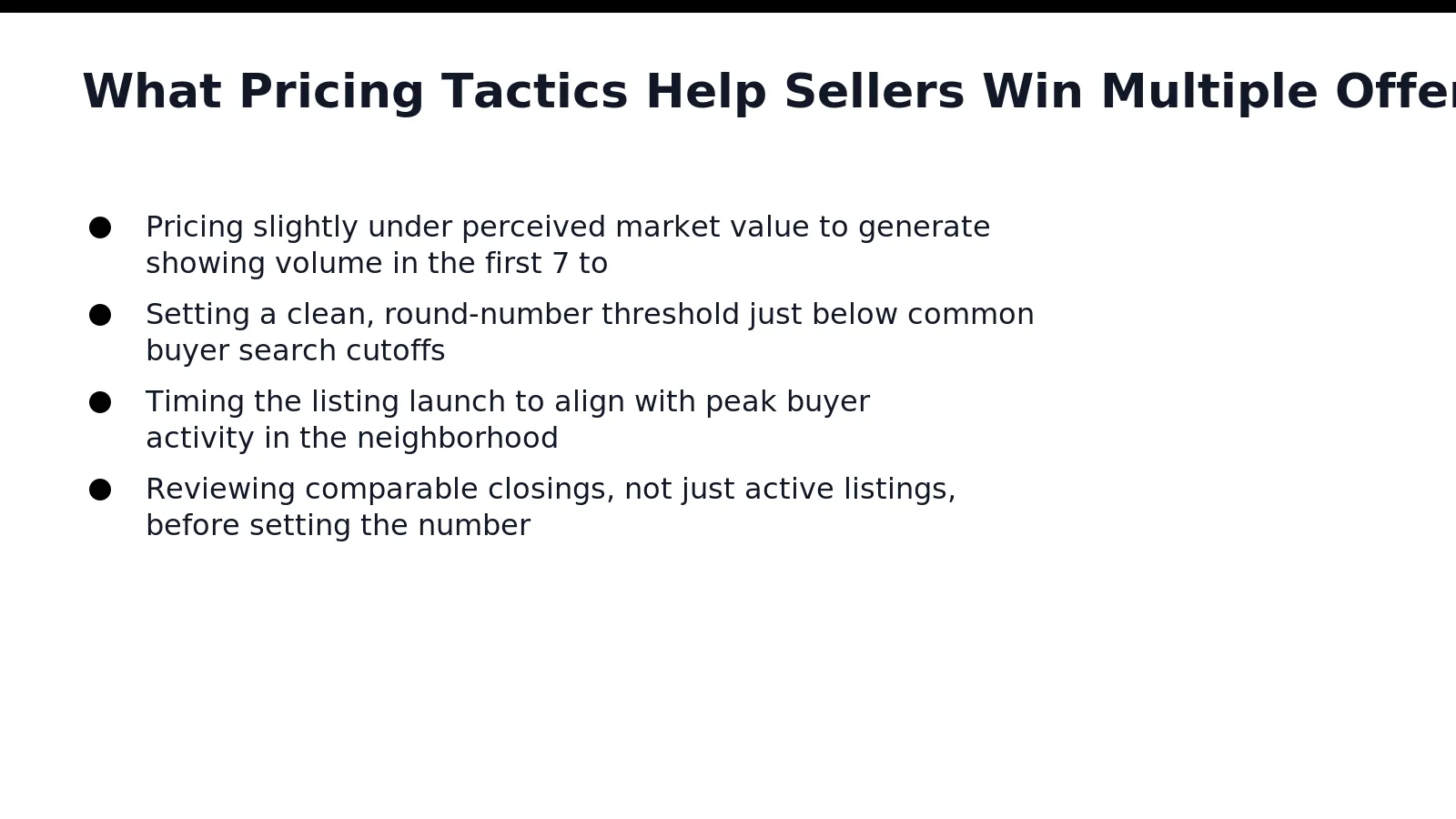 Three decisions determine whether a Sterling, Ashburn, Herndon, or Reston listing attracts competing offers: correct