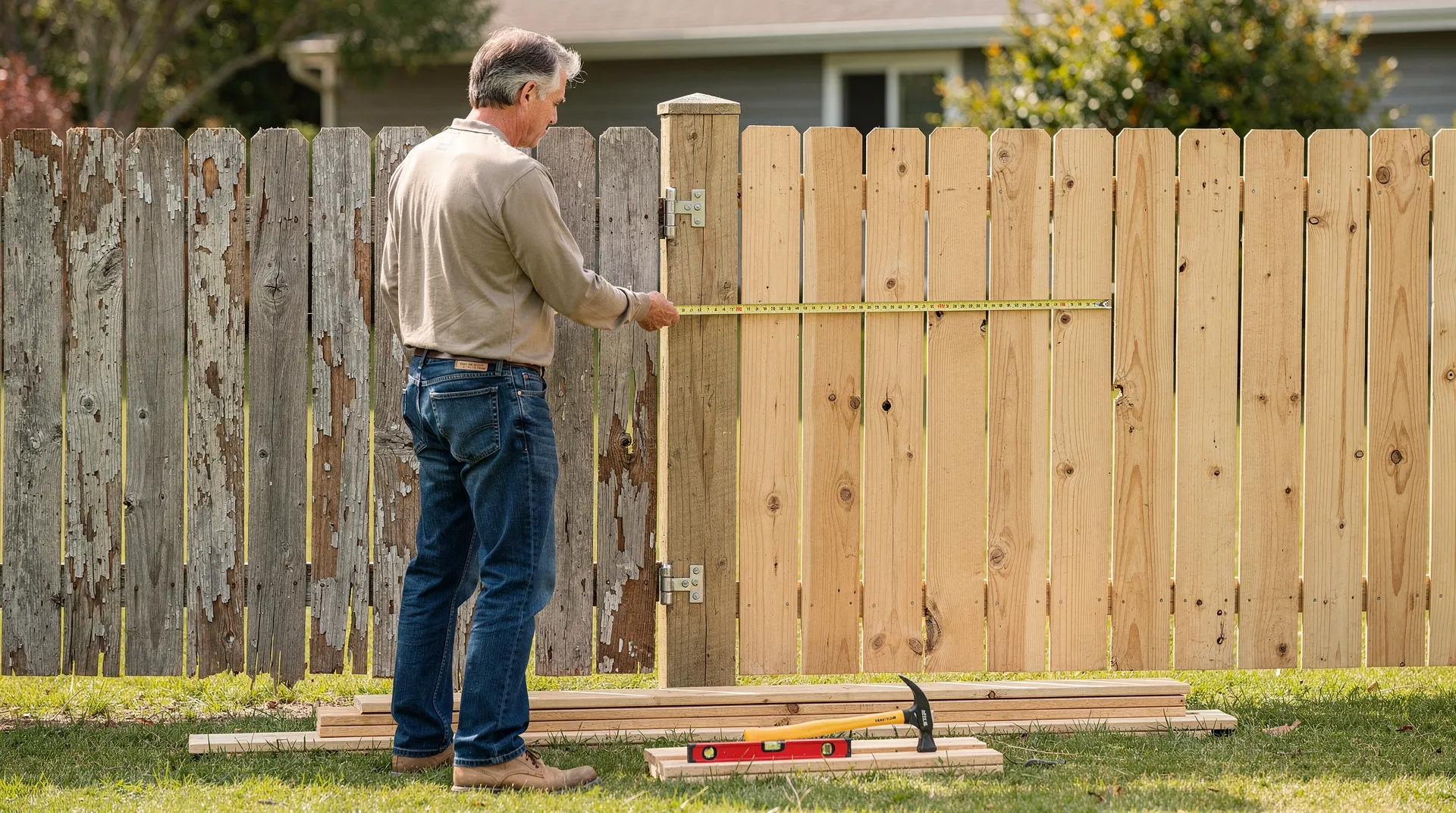 A typical wood fence repair project in San Jose begins with an inspection phase