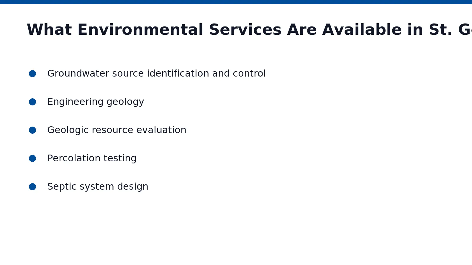 Developers and builders working in St. George gain access to a full range of environmental