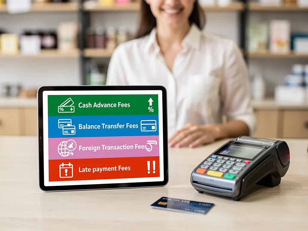 Summary chart of cash advance, foreign transaction, and late payment fees