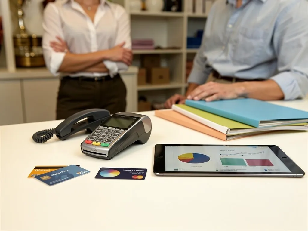 Business owner reviewing cost-cutting strategies for credit card fees