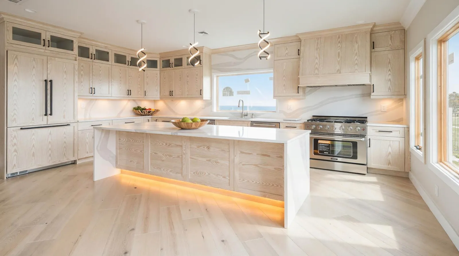 Natural wood grain sets the pace for 2026 kitchen design. white oak cabinets capture