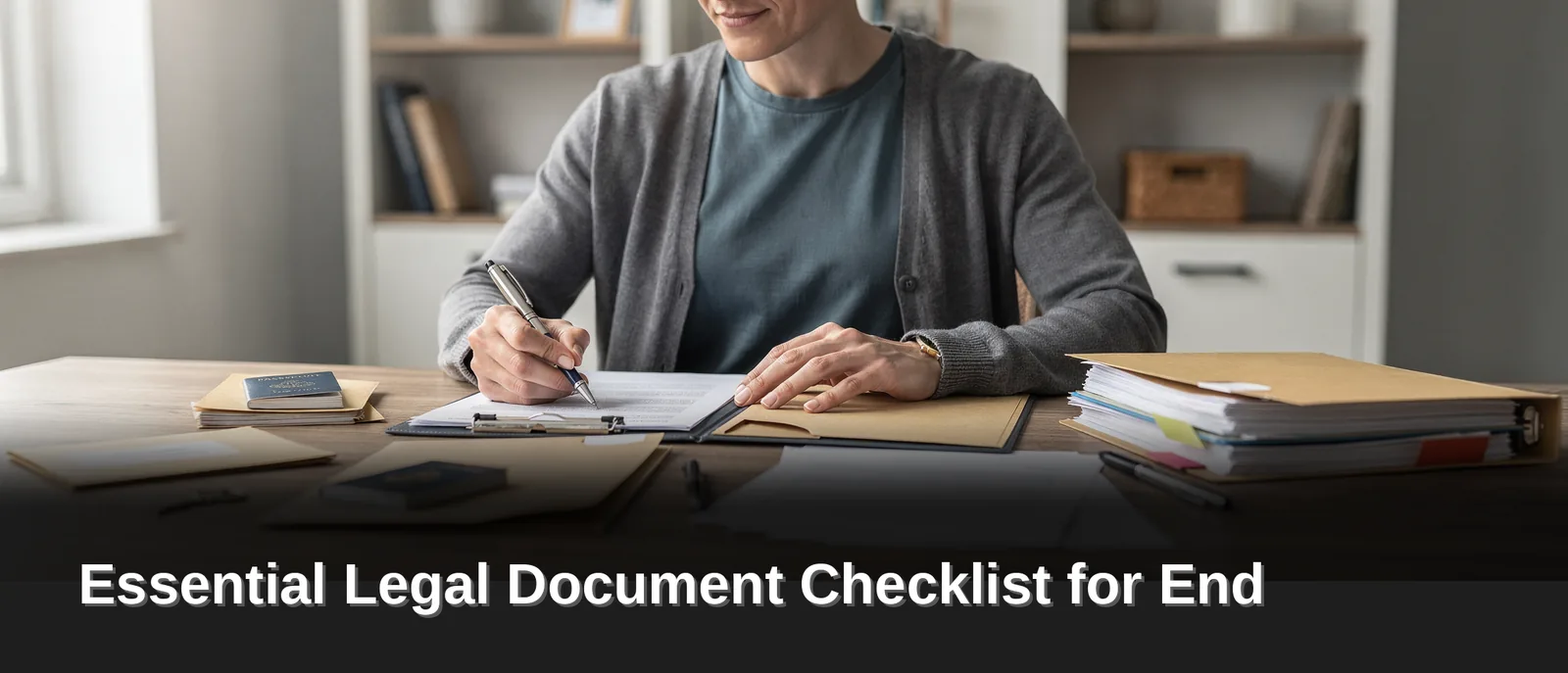A complete legal document checklist for end-of-life planning centers on three core papers: a will