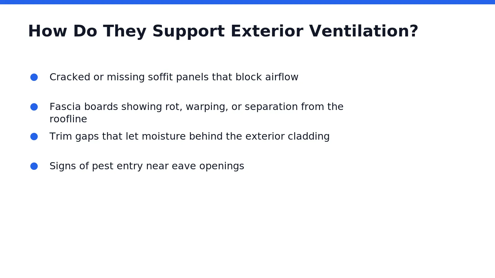 Proper exterior ventilation prevents trapped heat and moisture from weakening roof decking and shortening shingle