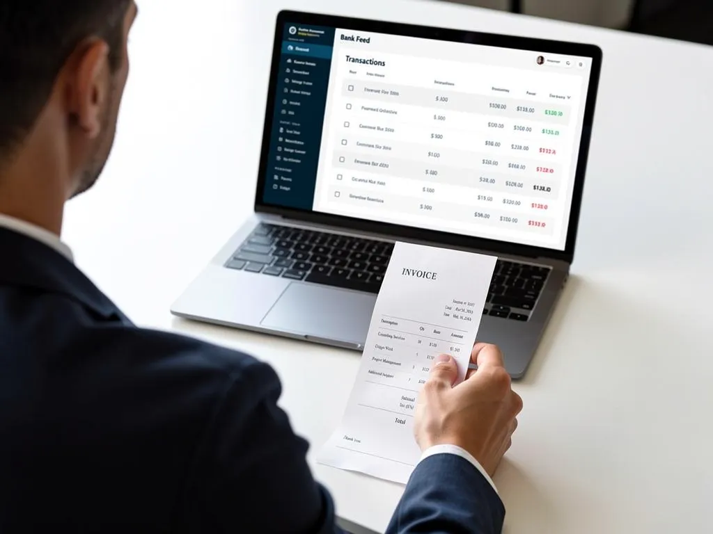 Comparing a receipt total against a bank transaction on screen