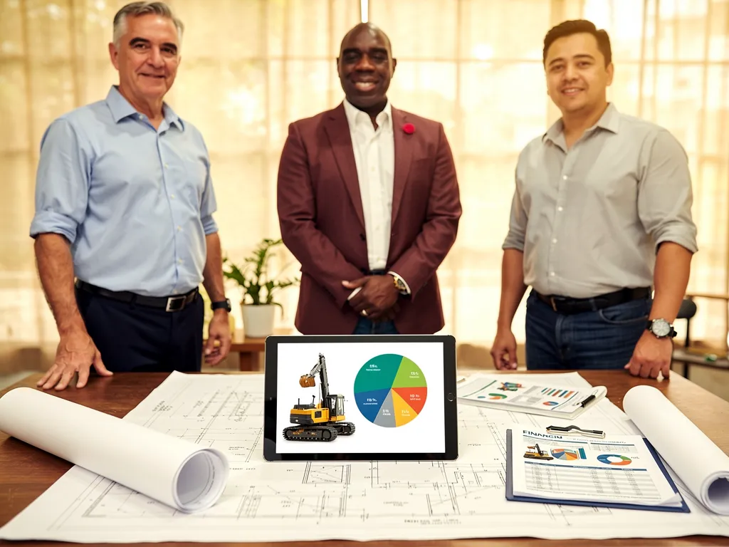 Contractor shaking hands with a business credit advisor to finalize a financing plan