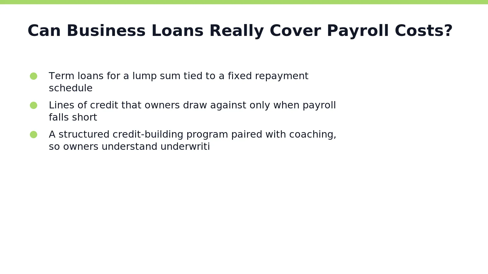 Yes. Lenders classify payroll as an operational expense. Operational expenses rank among the most common