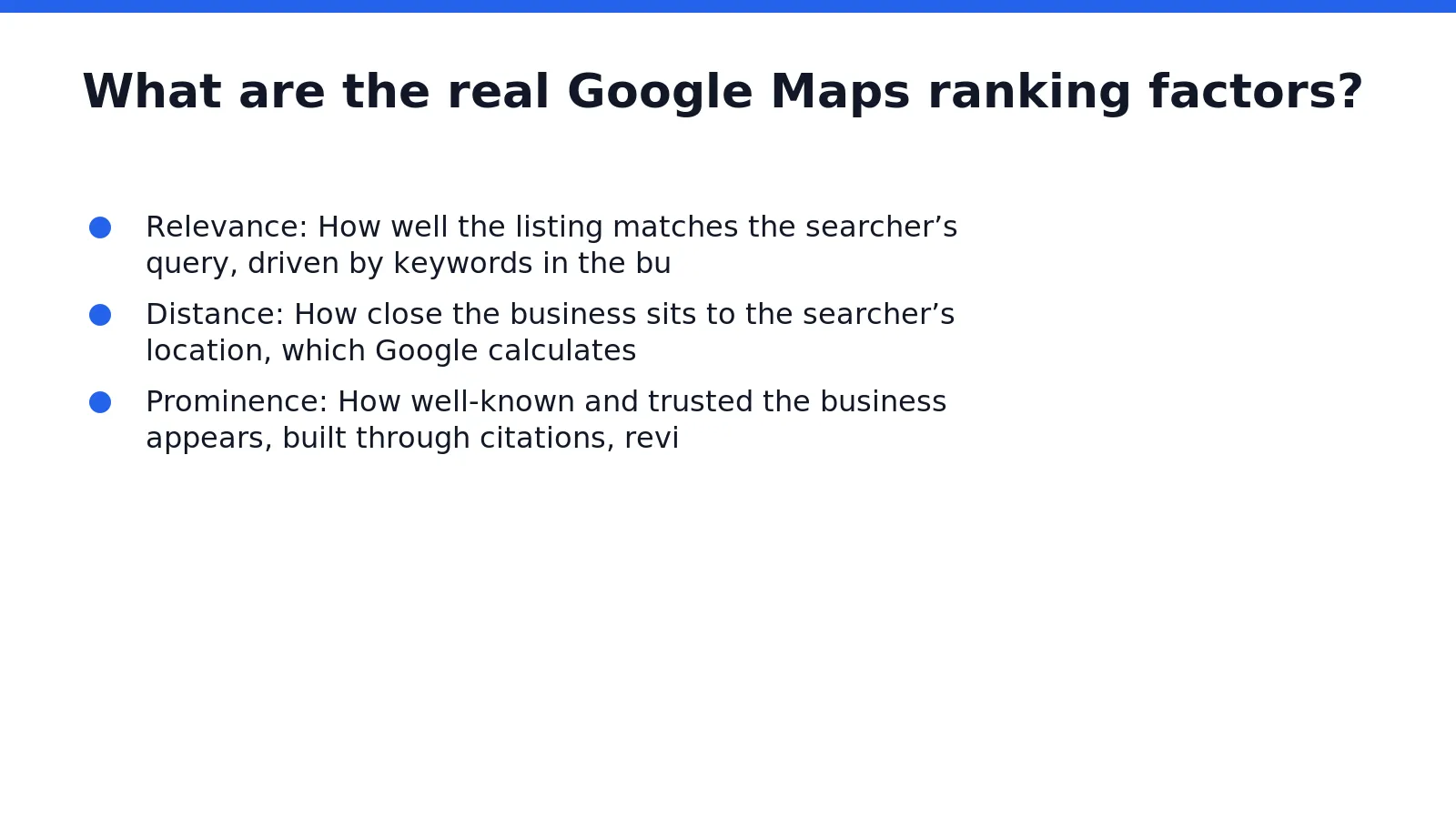 Google Maps rankings rest on a blend of relevance, distance, prominence, and genuine user engagement