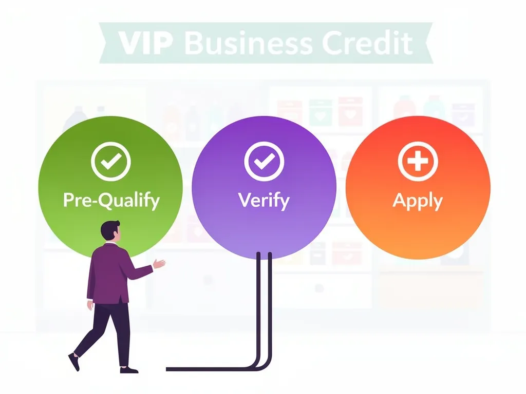Checklist guiding a business owner from pre-qualification through verified application