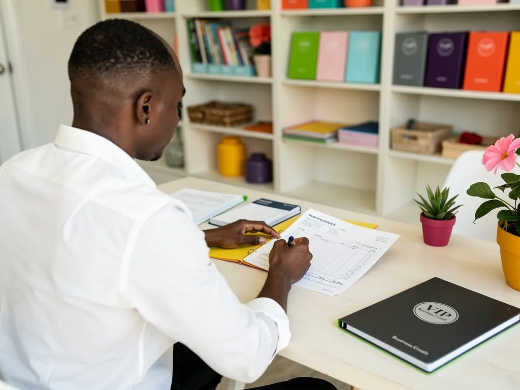 Small business owner reviewing thin cash reserves and unpaid invoices