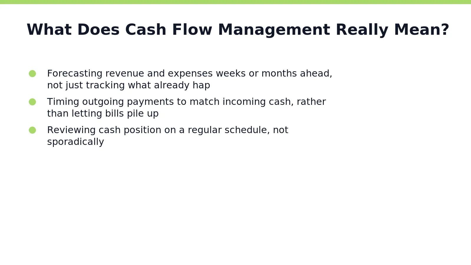 Tracking cash flow means knowing exactly what money moves in. Out of a business, then