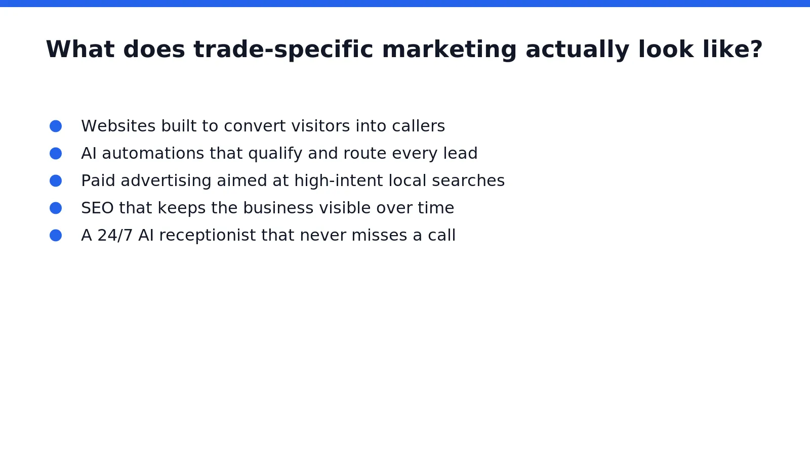 Trade-specific marketing starts with services built around the way home-services customers actually search. Raid Contractor