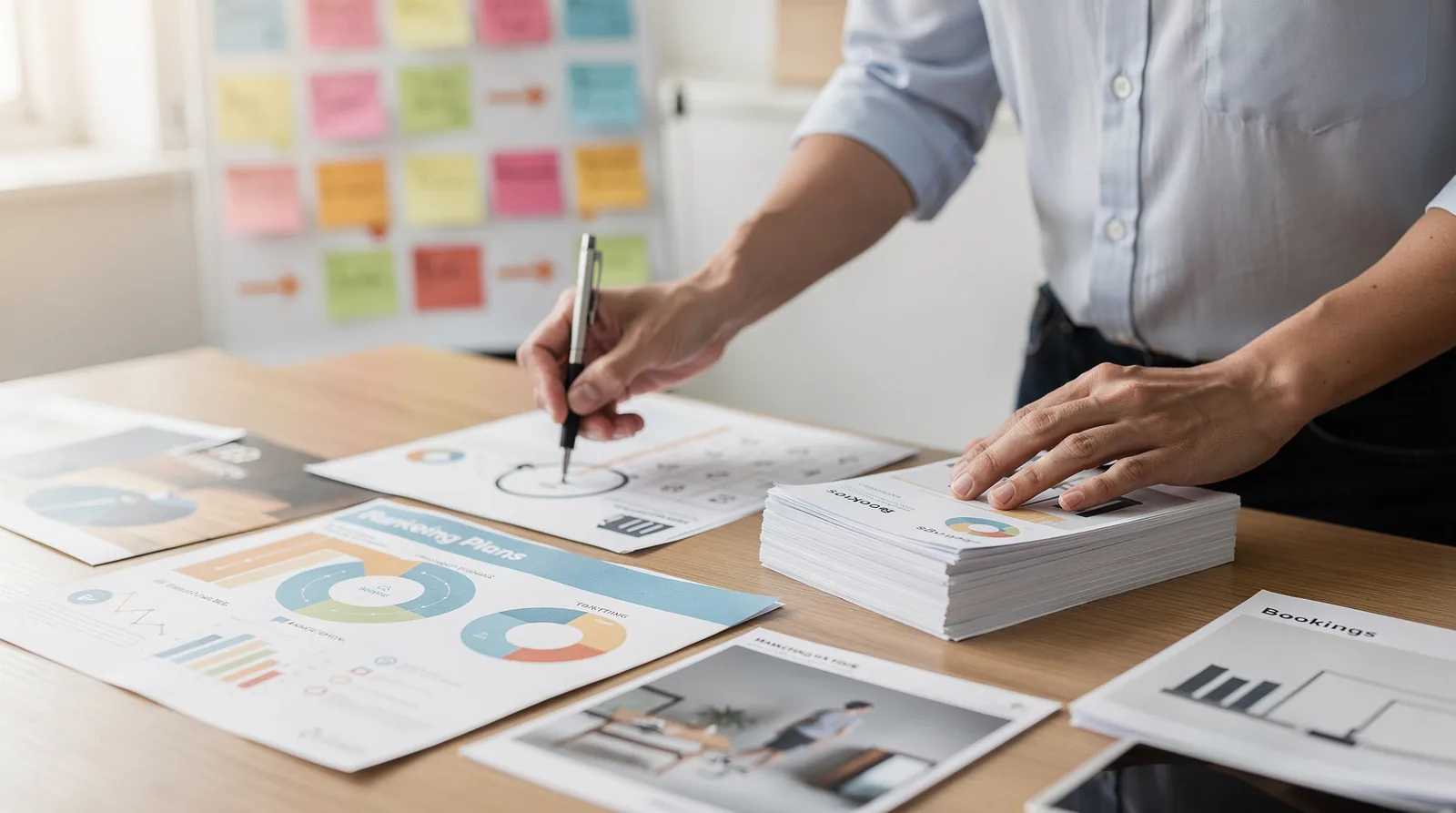 A marketing plan becomes booked jobs through a structured process that starts with defining