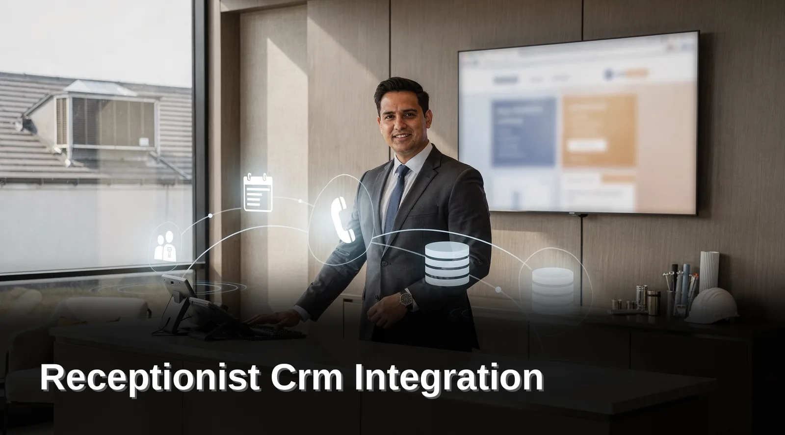 Receptionist CRM integration connects an AI-powered virtual assistant to a business phone system, scheduling tools