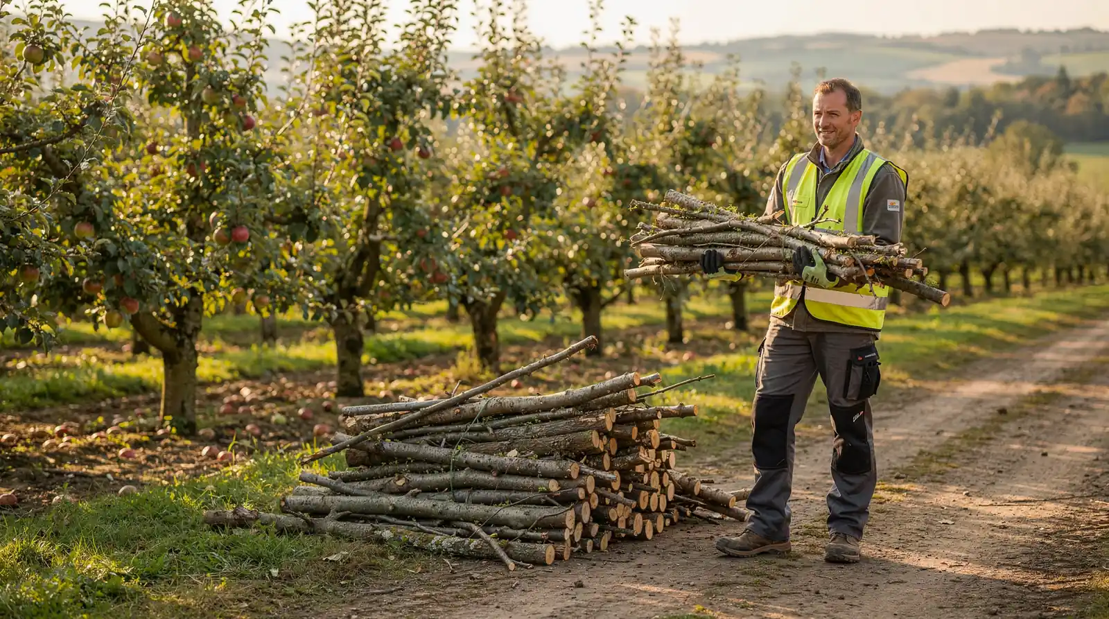 Apple wood sourcing begins with branches clipped during seasonal pruning, transforming agricultural byproduct into writing