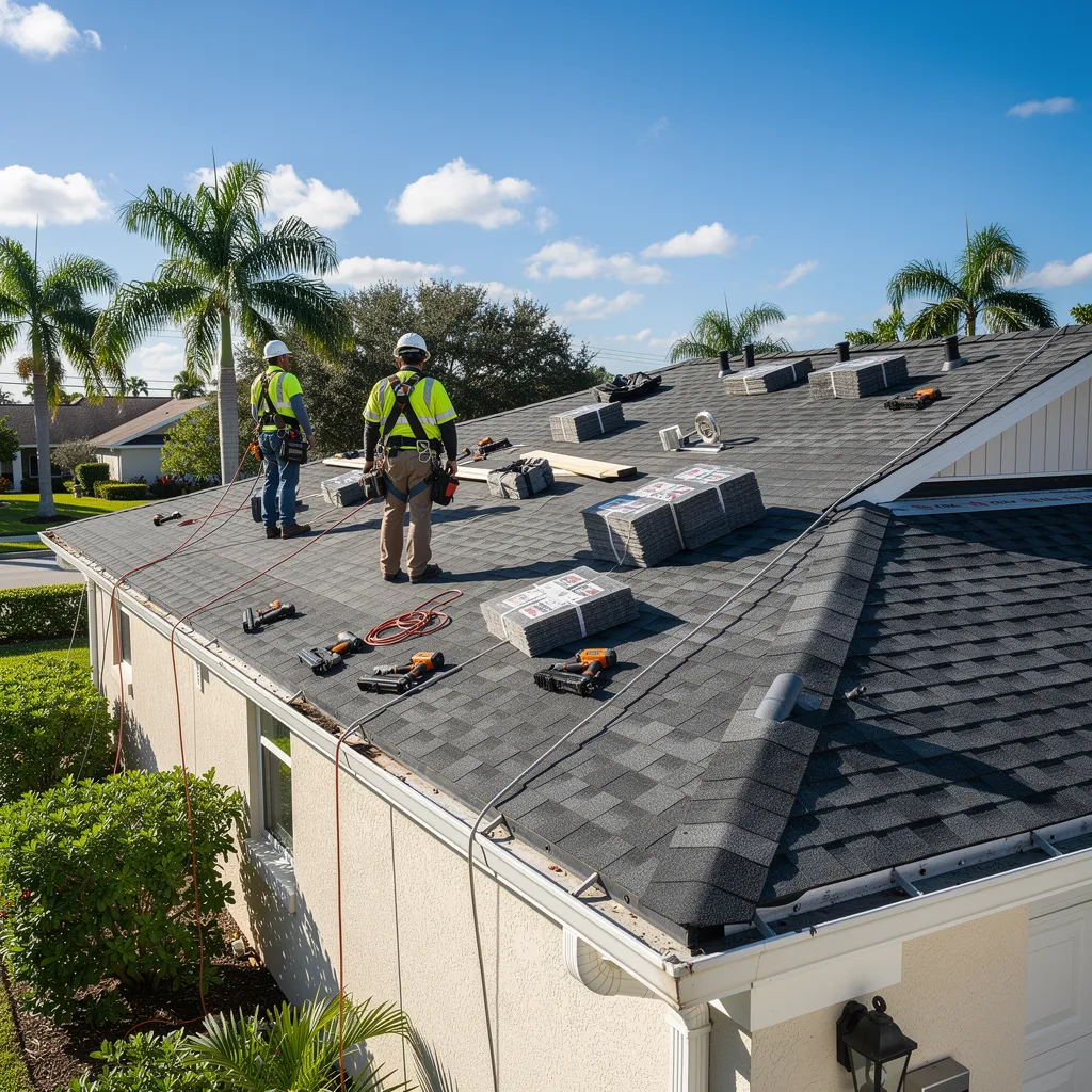 A roofing contractor must hold a valid Florida license. Carry both workers' compensation and liability
