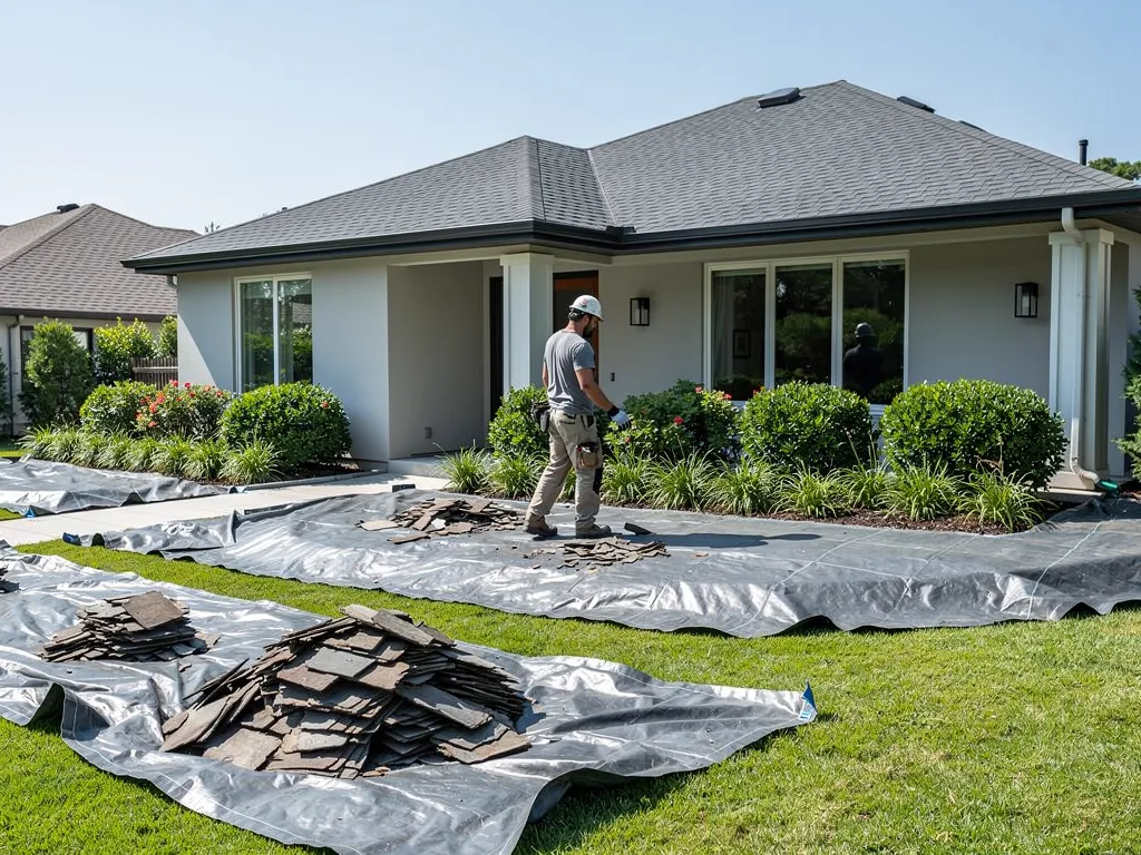 Chandler Roofing protects landscaping and cleans up thoroughly during and after every roofing job. Customers