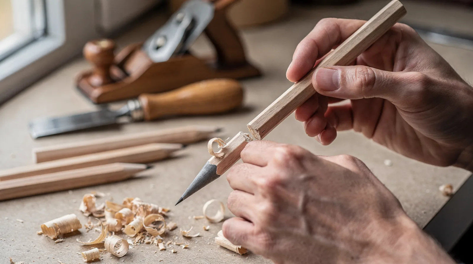 The Art of Making Twig Pencils starts with choosing a suitable piece of wood