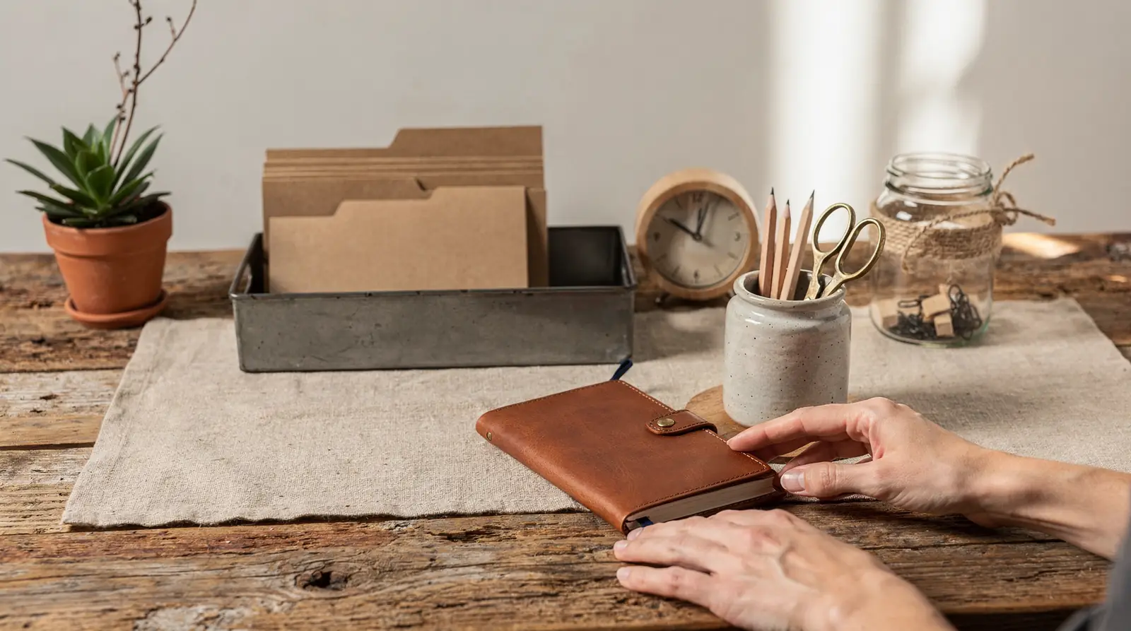 Simple display choices create the most impact for Rustic Office Accessories. Handmade twig pencils, crafted