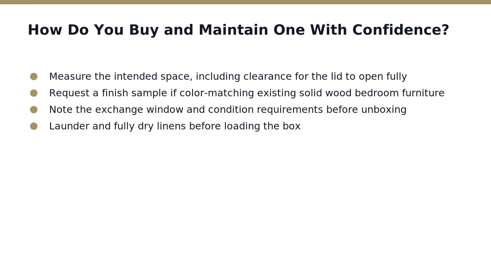 Confidence starts with measuring twice and checking finish samples before placing an order. Chocolate Wood