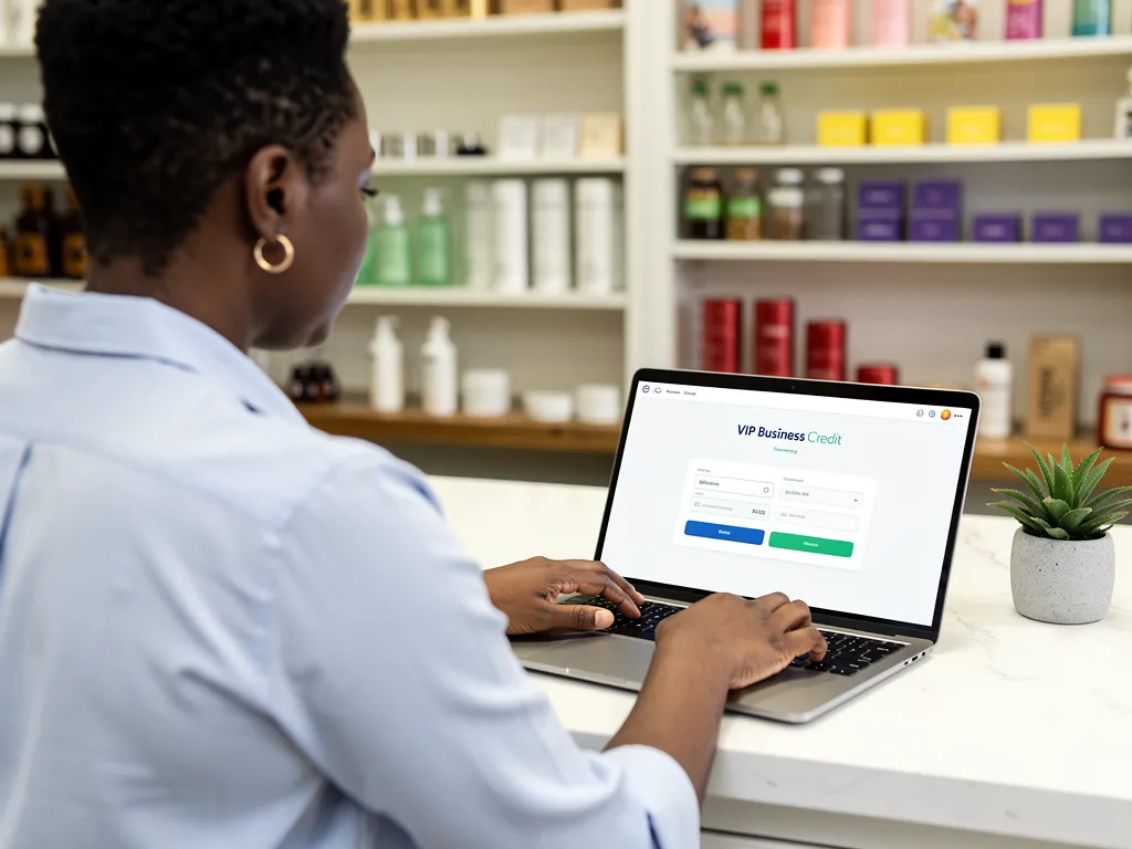 Owner checking a revolving business credit line statement