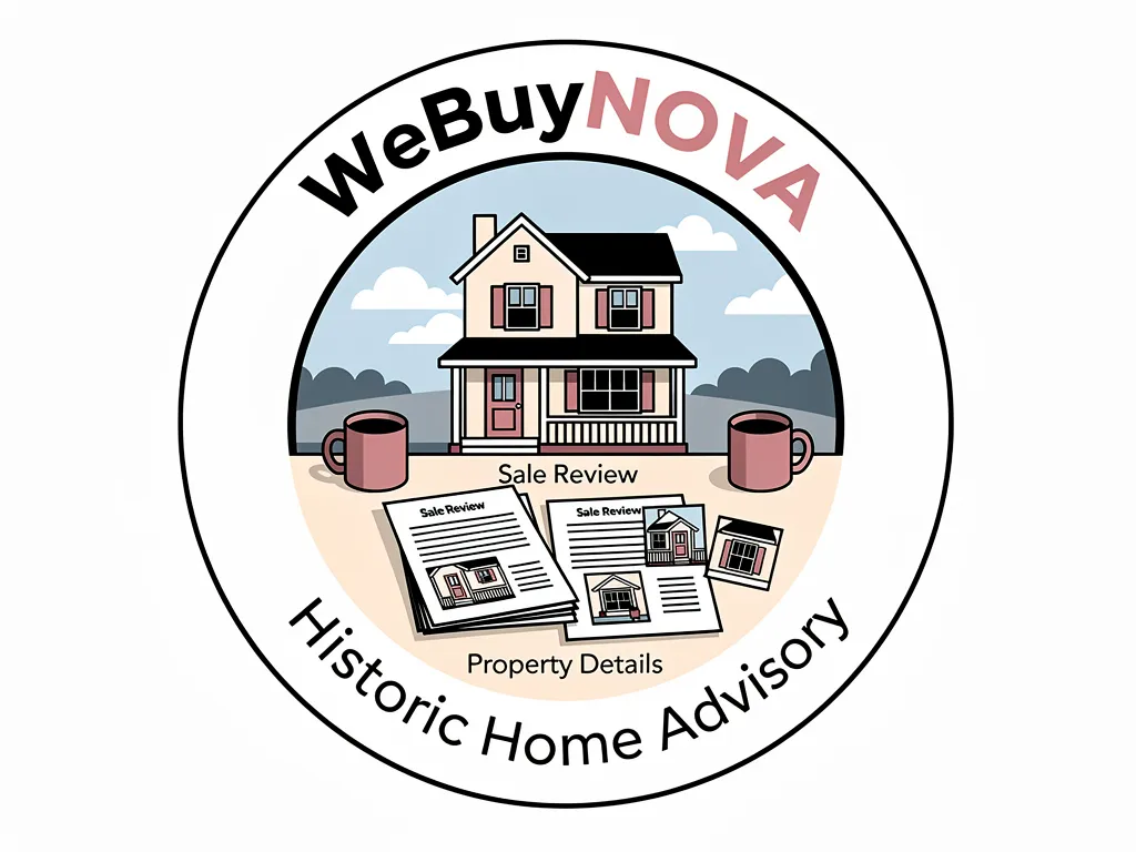 Real estate advisor reviewing historic home sale documents with seller