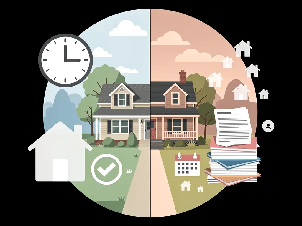 Side-by-side comparison of cash sale and traditional listing signs