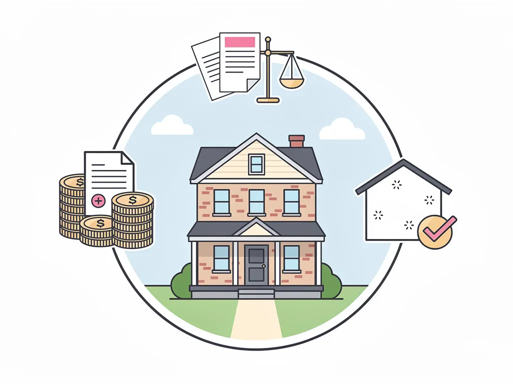 Couple reviewing home sale paperwork during divorce proceedings