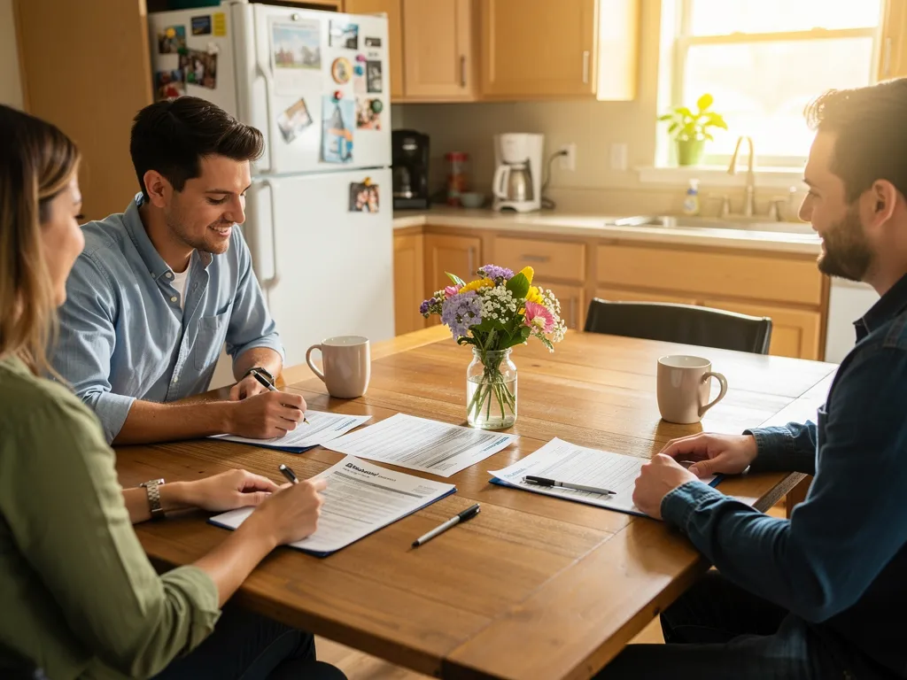 Rochester MN first-time buyers reviewing down payment assistance paperwork