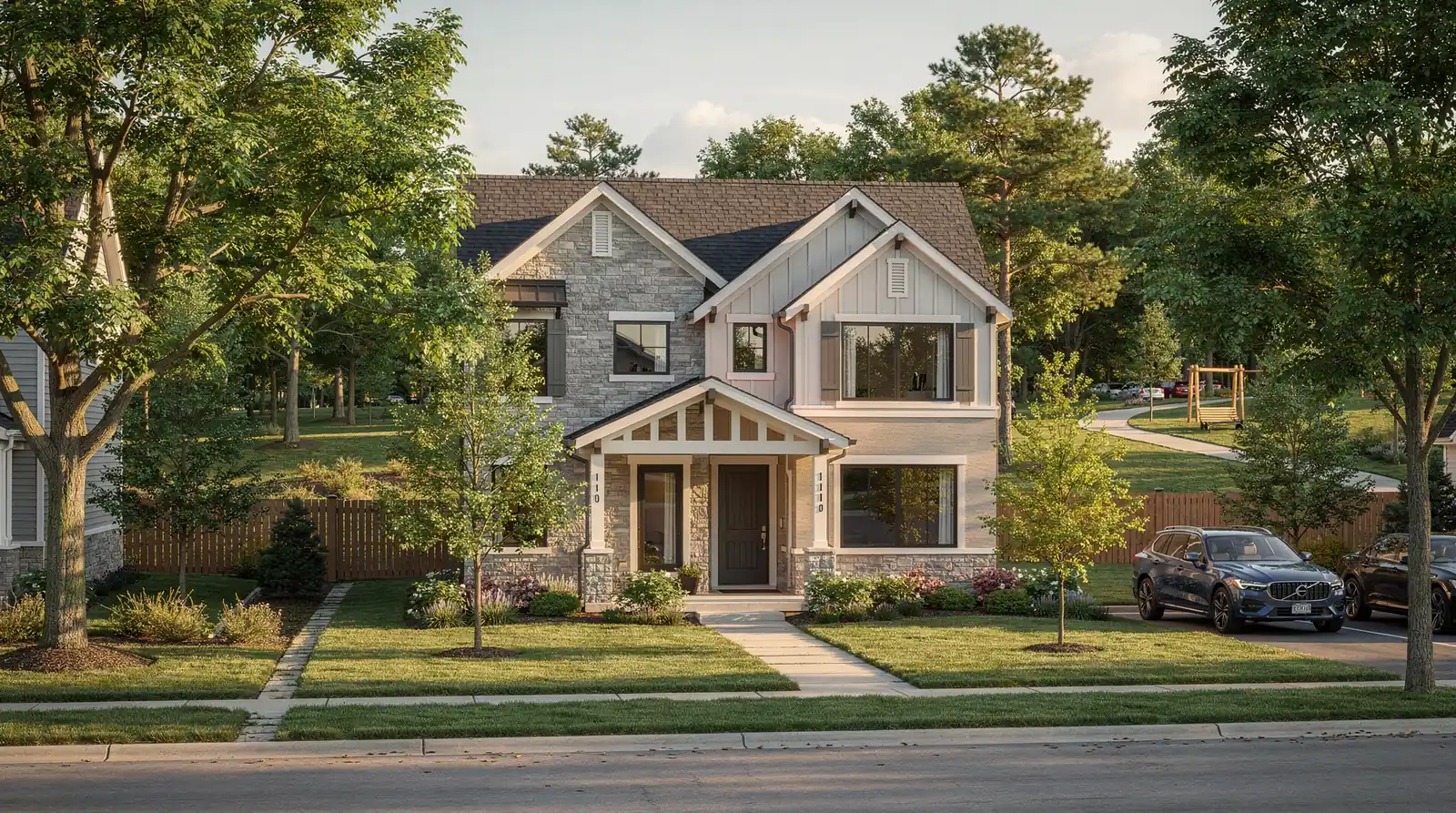 Upscale home on a tree lined street near Rochester MN