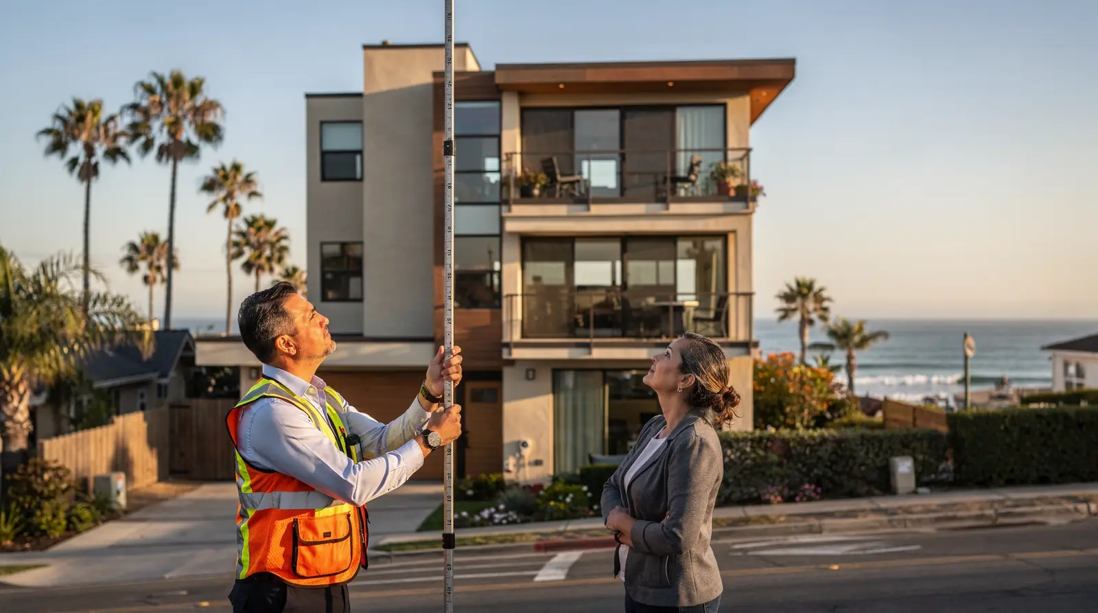 Condo buildings and beach cottages in Pacific Beach