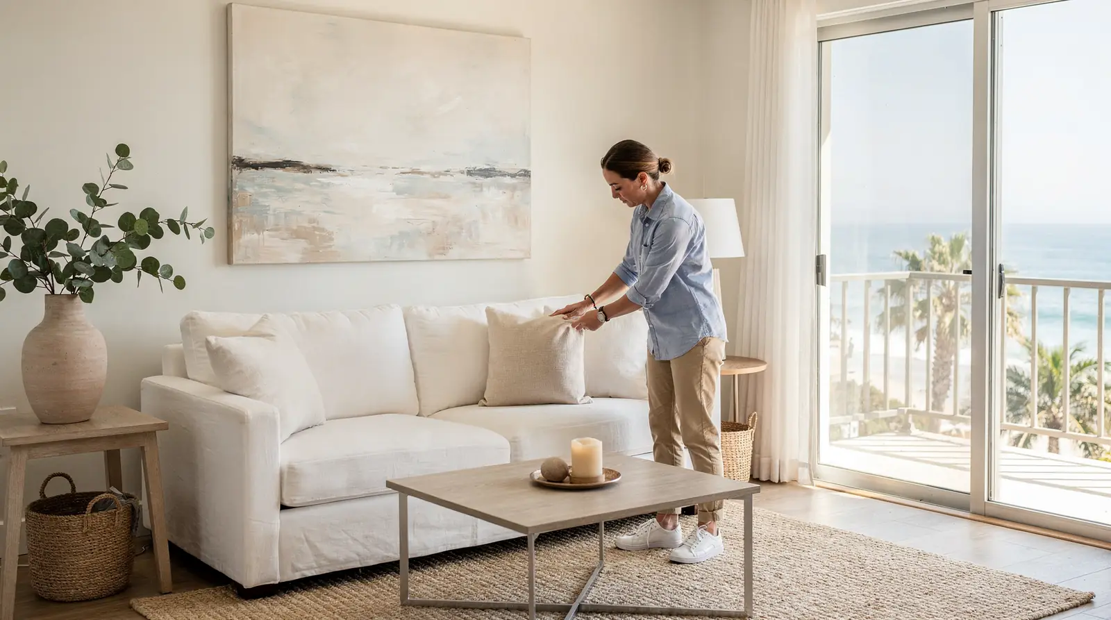 La Jolla coastline and village near luxury homes