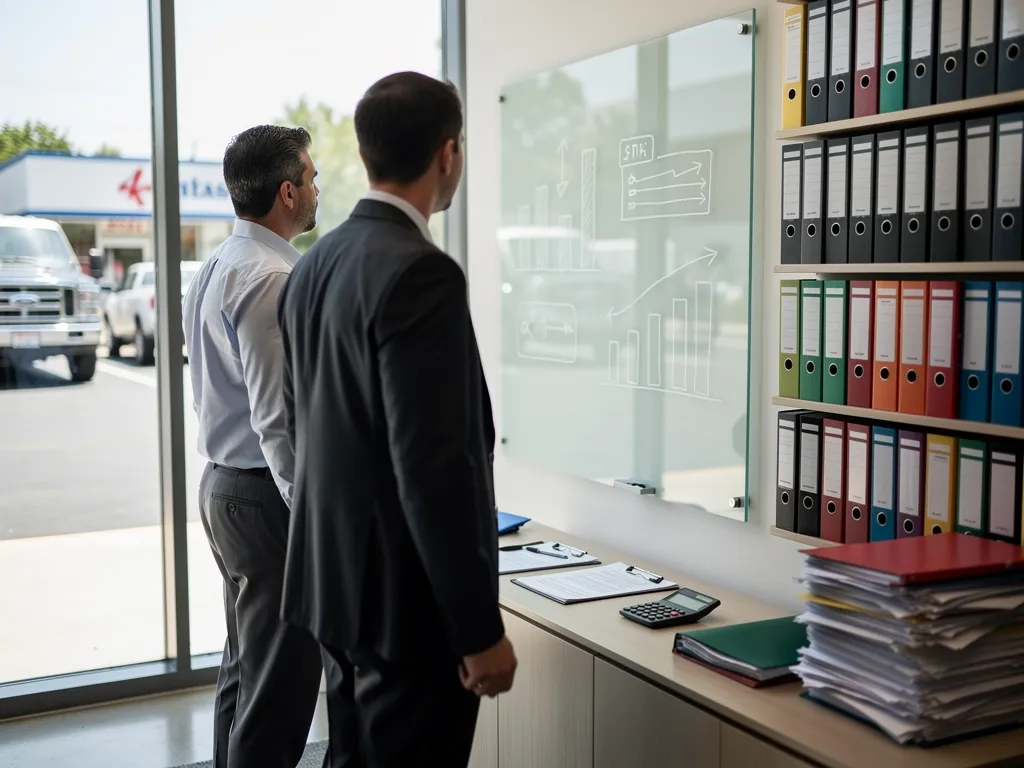 Business credit advisor coaching a client on building a lender-ready profile