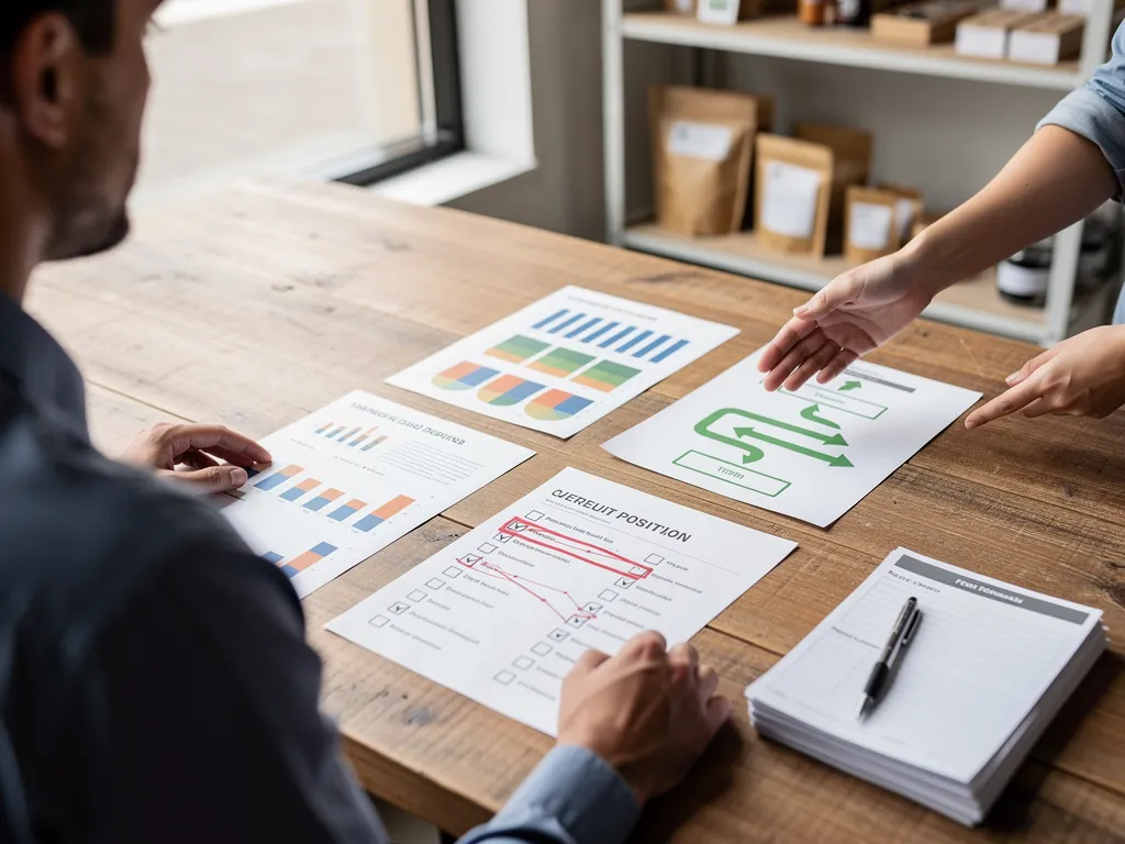 Advisor reviewing a business credit report with fundability gap findings