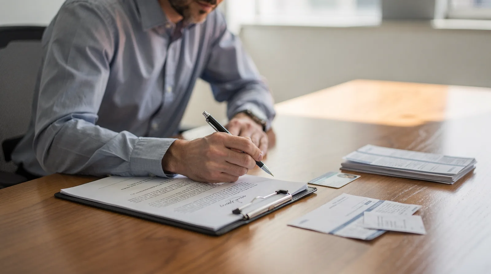 Business owner signing a loan document with a personal guarantee clause