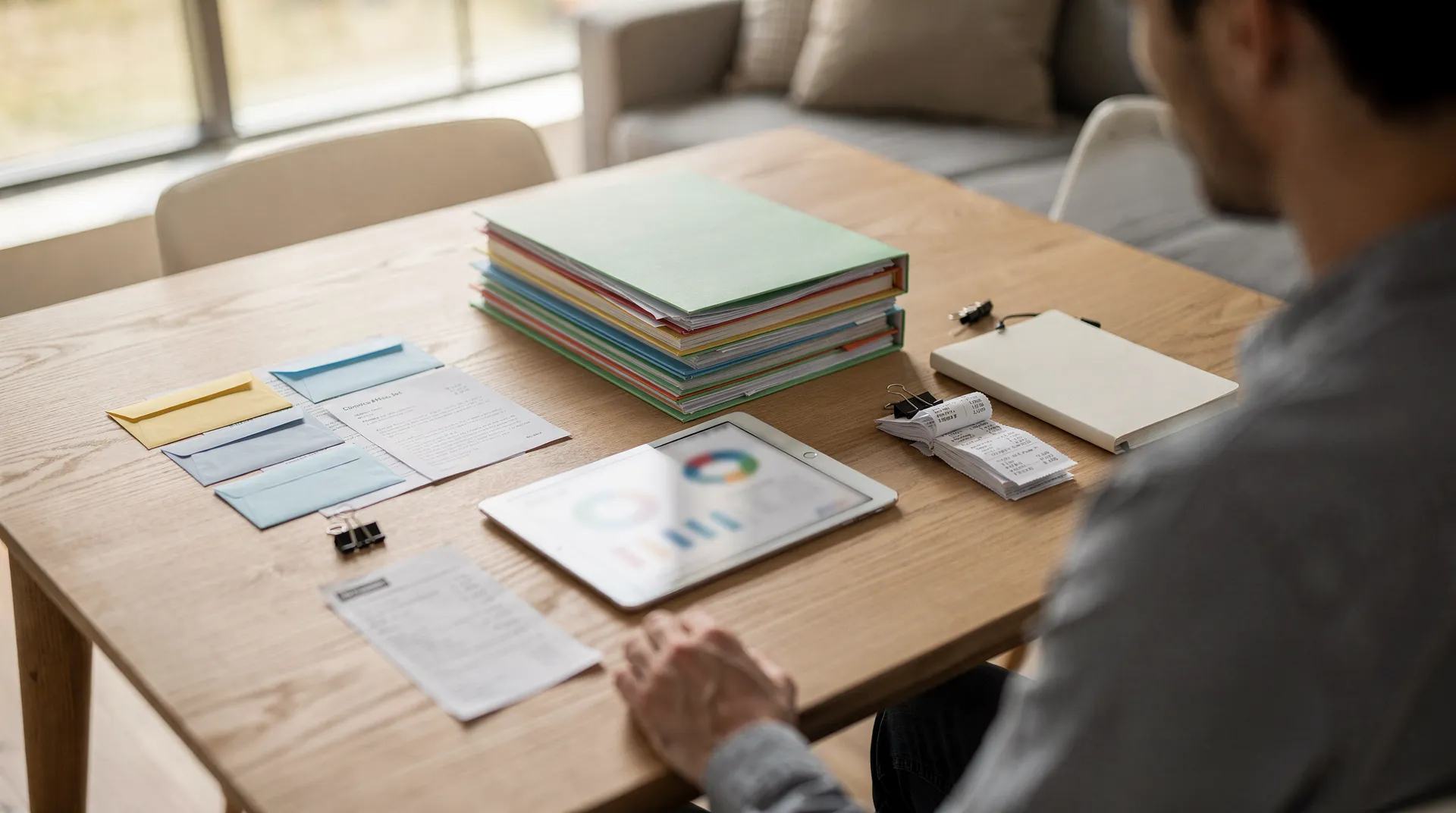 Freelancer separating business and personal bank accounts for expense tracking