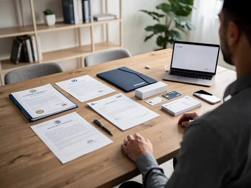 Checklist and charts outlining steps to build an EIN credit score