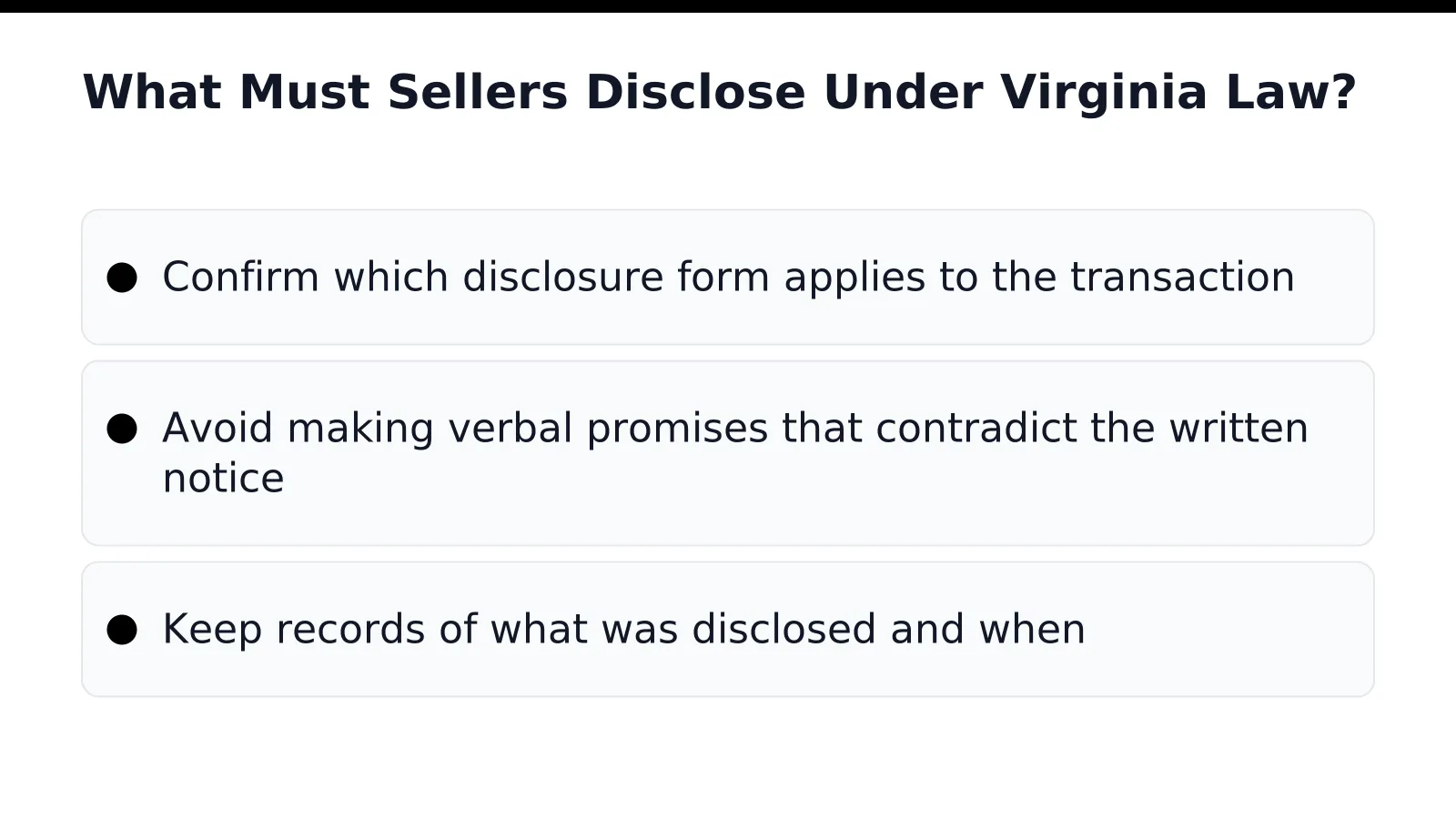 What Must Sellers Disclose Under Virginia Law