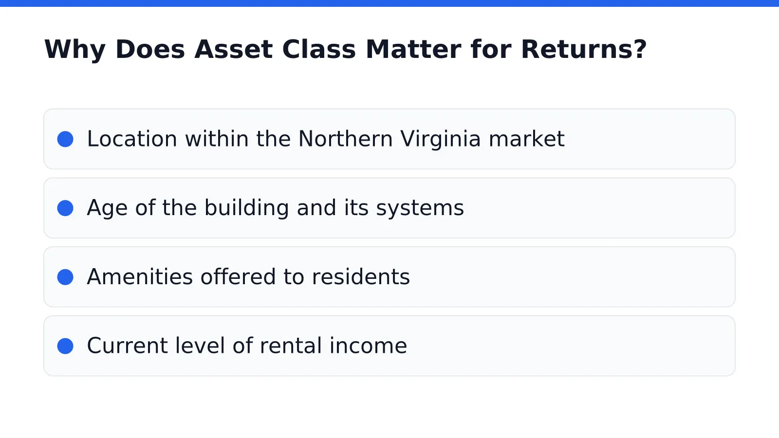 Why Does Asset Class Matter for Returns