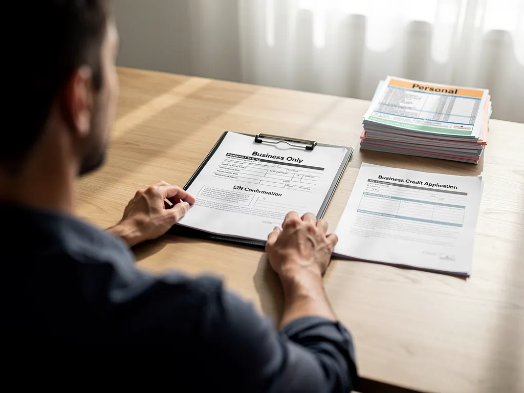 Federal EIN tax document representing a business-only credit identity