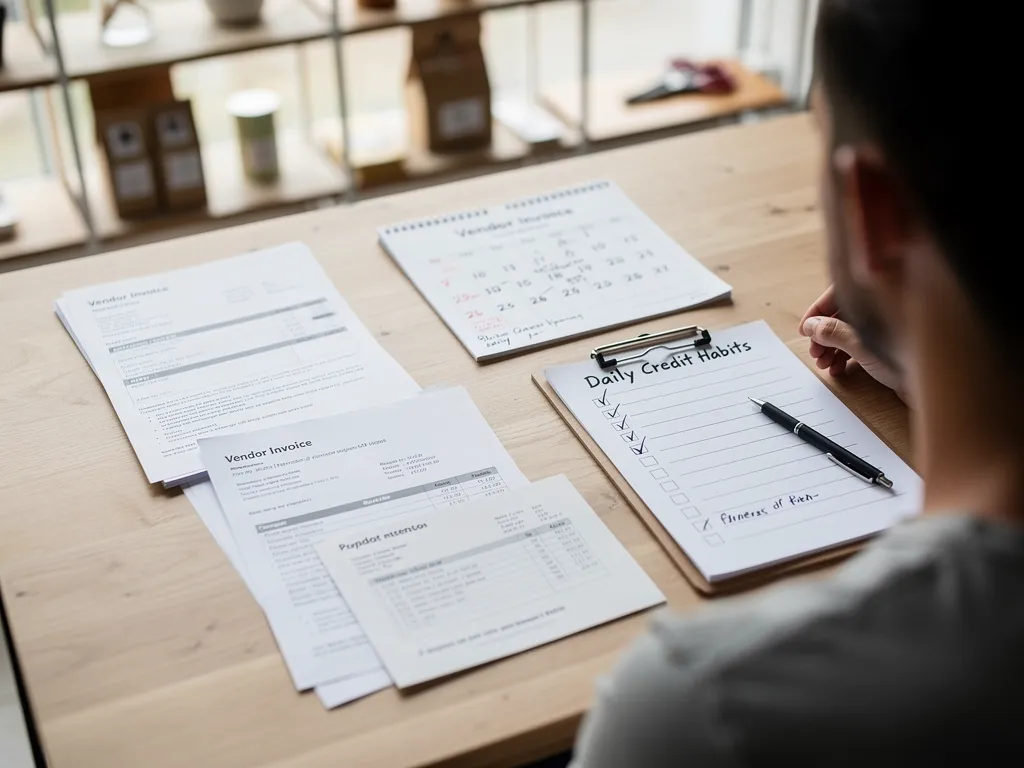 Entrepreneur checking business accounts and payment schedules on a tablet