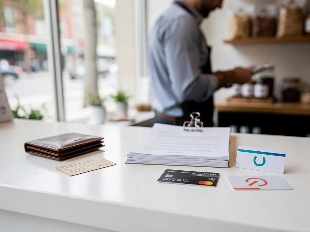 Business owner reviewing EIN and D-U-N-S Number paperwork