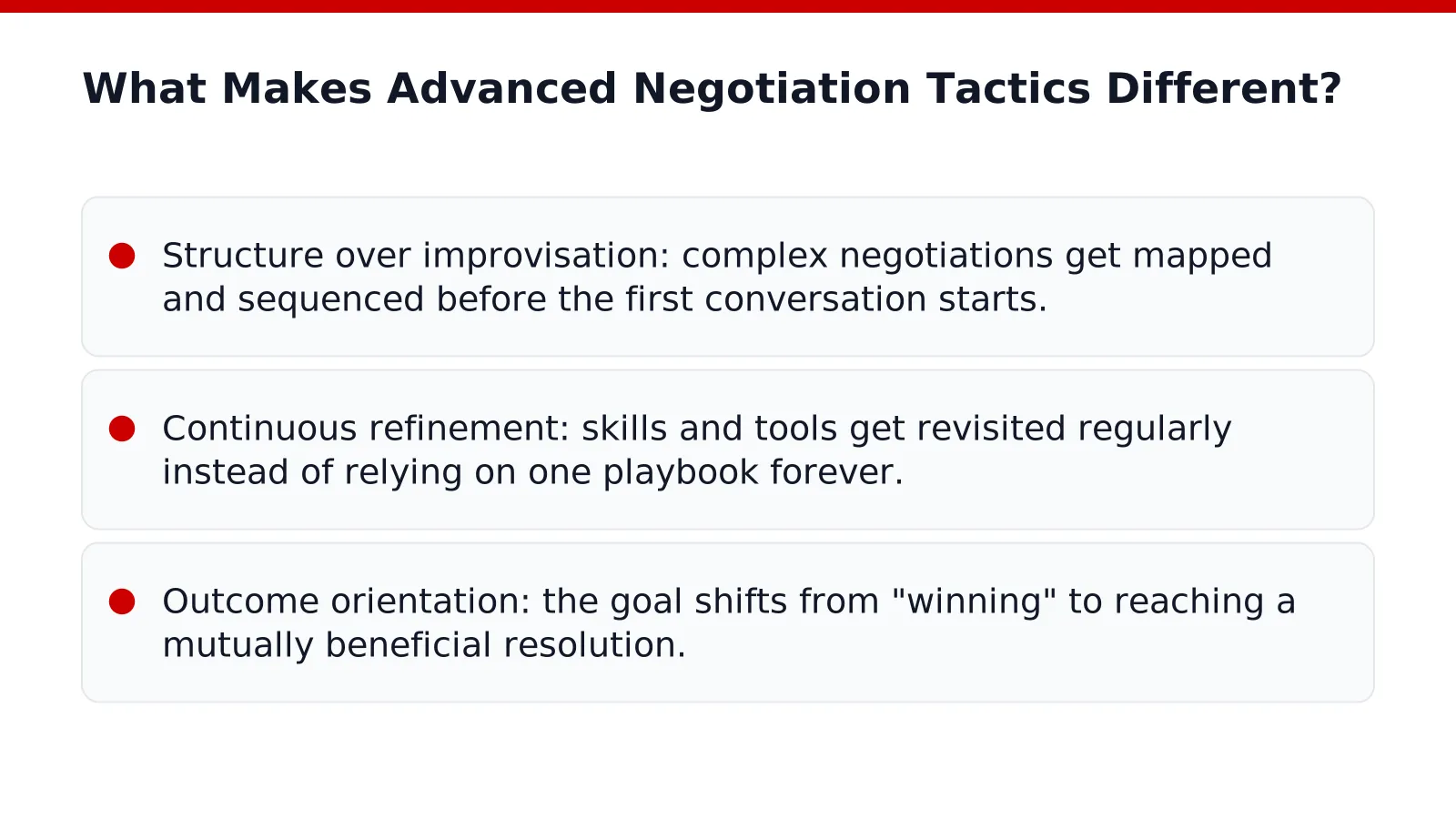 What Makes Advanced Negotiation Tactics Different