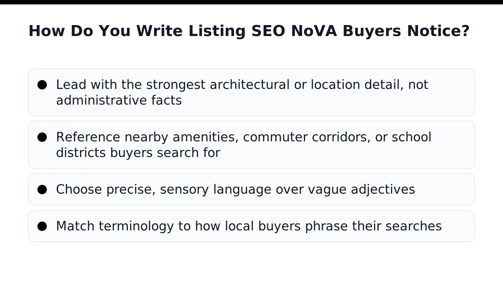 How Do You Write Listing SEO NoVA Buyers Notice
