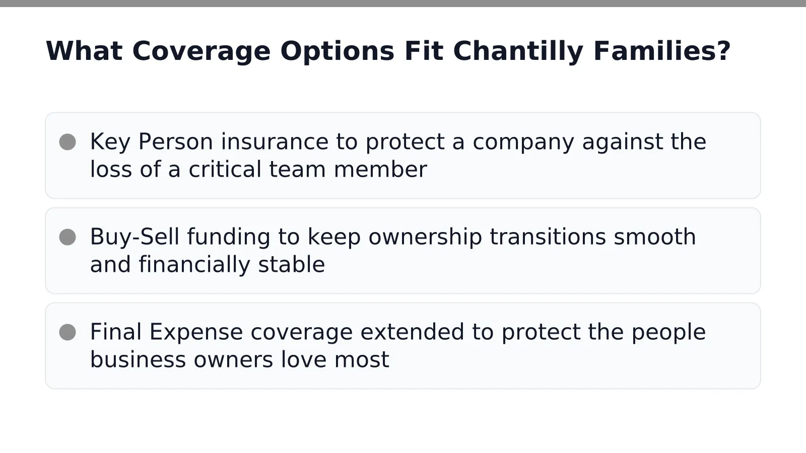 What Coverage Options Fit Chantilly Families